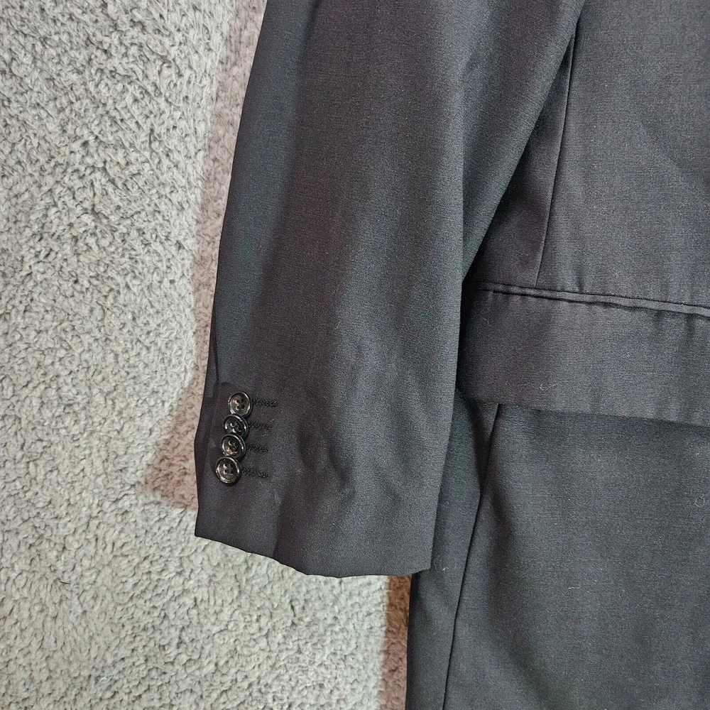 Giorgio‎ Ghanni Suit Blazer Men 42L Merino Wool Super 140's Lana Lux Italy Black